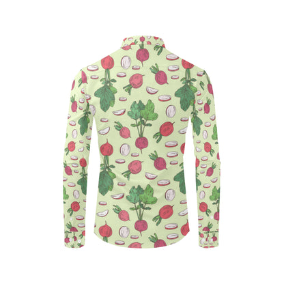Radish Pattern Print Design A04 Men's Long Sleeve Shirt