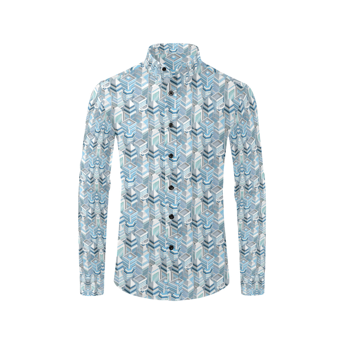 City  Pattern Print Design 03 Men's Long Sleeve Shirt