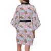 Christian Pattern Print Design 03 Women's Short Kimono