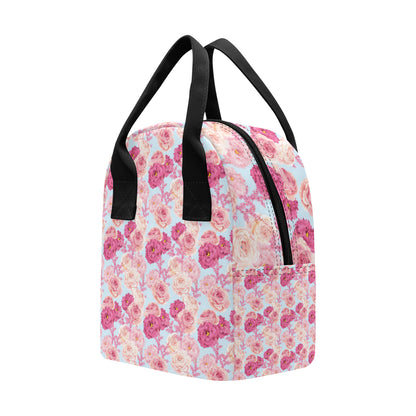 Lisianthus Pattern Print Design LT05 Insulated Lunch Bag