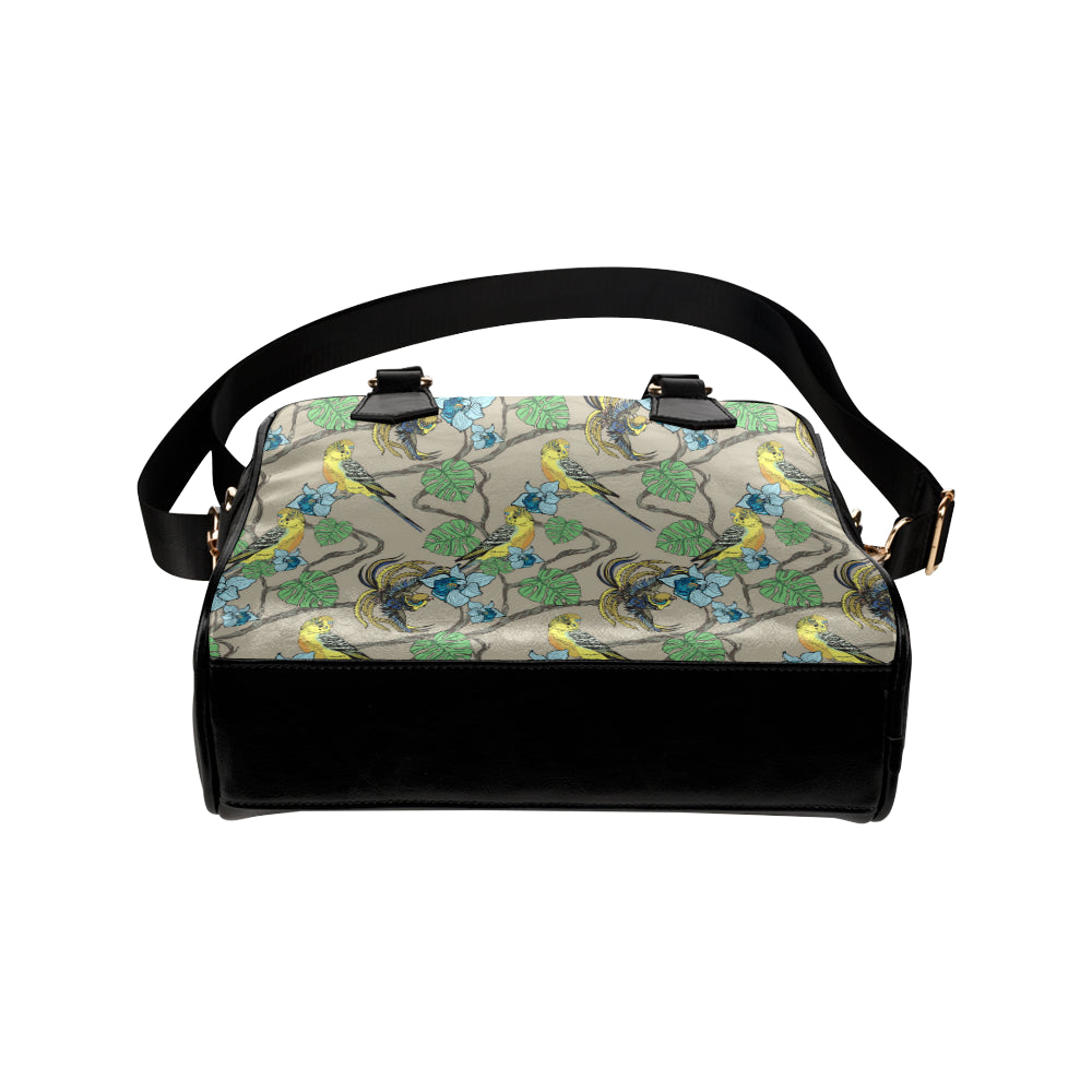 Parakeet Pattern Print Design A02 Shoulder Handbag
