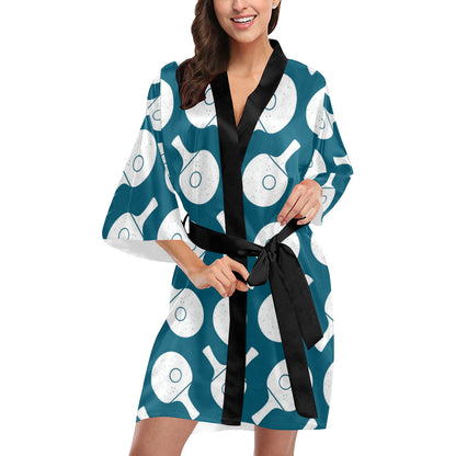 Ping Pong Pattern Print Design A02 Women's Short Kimono