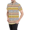 Native American Pattern Design Print Men's Short Sleeve Button Up Shirt