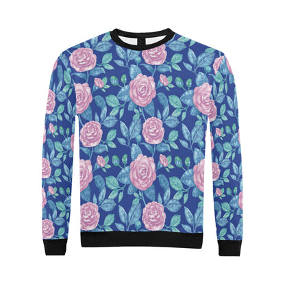 Camellia Pattern Print Design CM05 Men Long Sleeve Sweatshirt