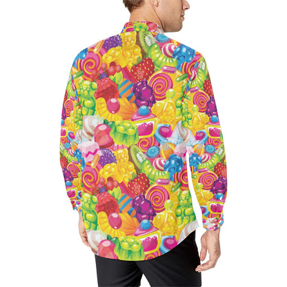 Candy Pattern Print Design CA01 Men's Long Sleeve Shirt