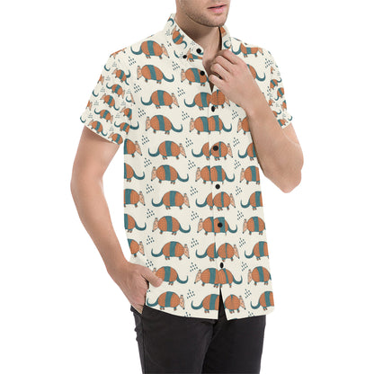 Armadillo Pattern Print Design 01 Men's Short Sleeve Button Up Shirt