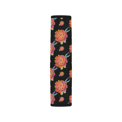 Marigold Pattern Print Design 01 Car Seat Belt Cover