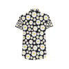 Daisy Pattern Print Design 01 Men's Short Sleeve Button Up Shirt