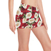 Rose Pattern Print Design RO06 Yoga Shorts