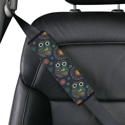 Owl Boho Style Pattern Print Design A04 Car Seat Belt Cover