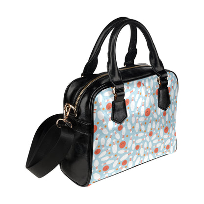 Bowling Pattern Print Design 09 Shoulder Handbag