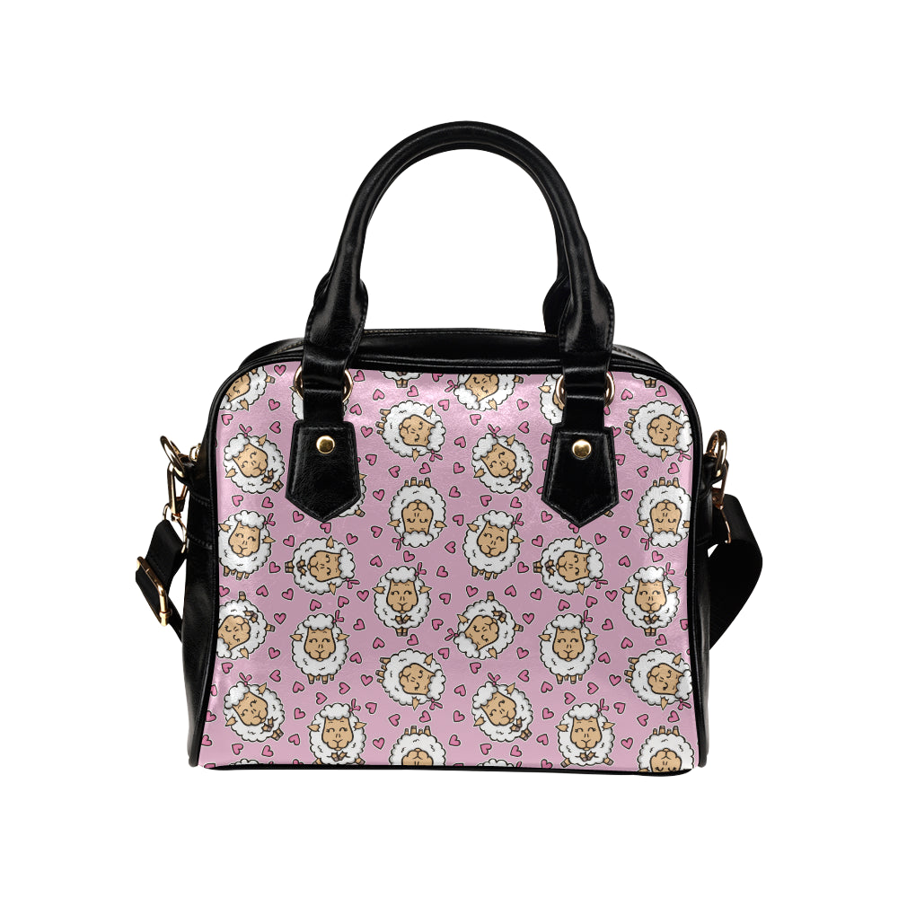 Sheep Cute Pattern Print Design 01 Shoulder Handbag