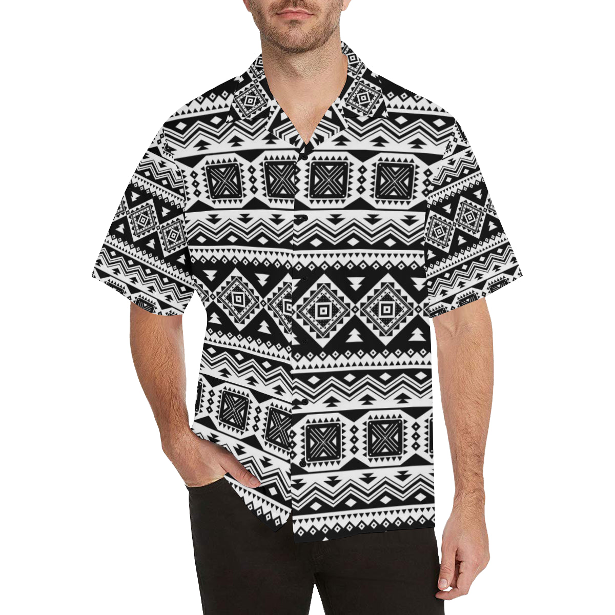 Aztec Pattern Print Design 08 Men's Hawaiian Shirt