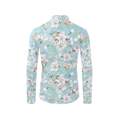 Apple blossom Pattern Print Design AB06 Men's Long Sleeve Shirt