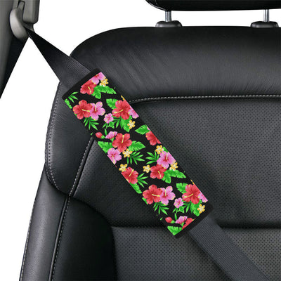 Pink Red Hibiscus Pattern Print Design HB023 Car Seat Belt Cover