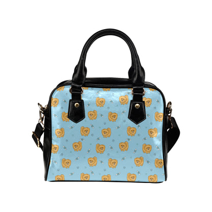 Pomeranians Pattern Print Design A03 Shoulder Handbag