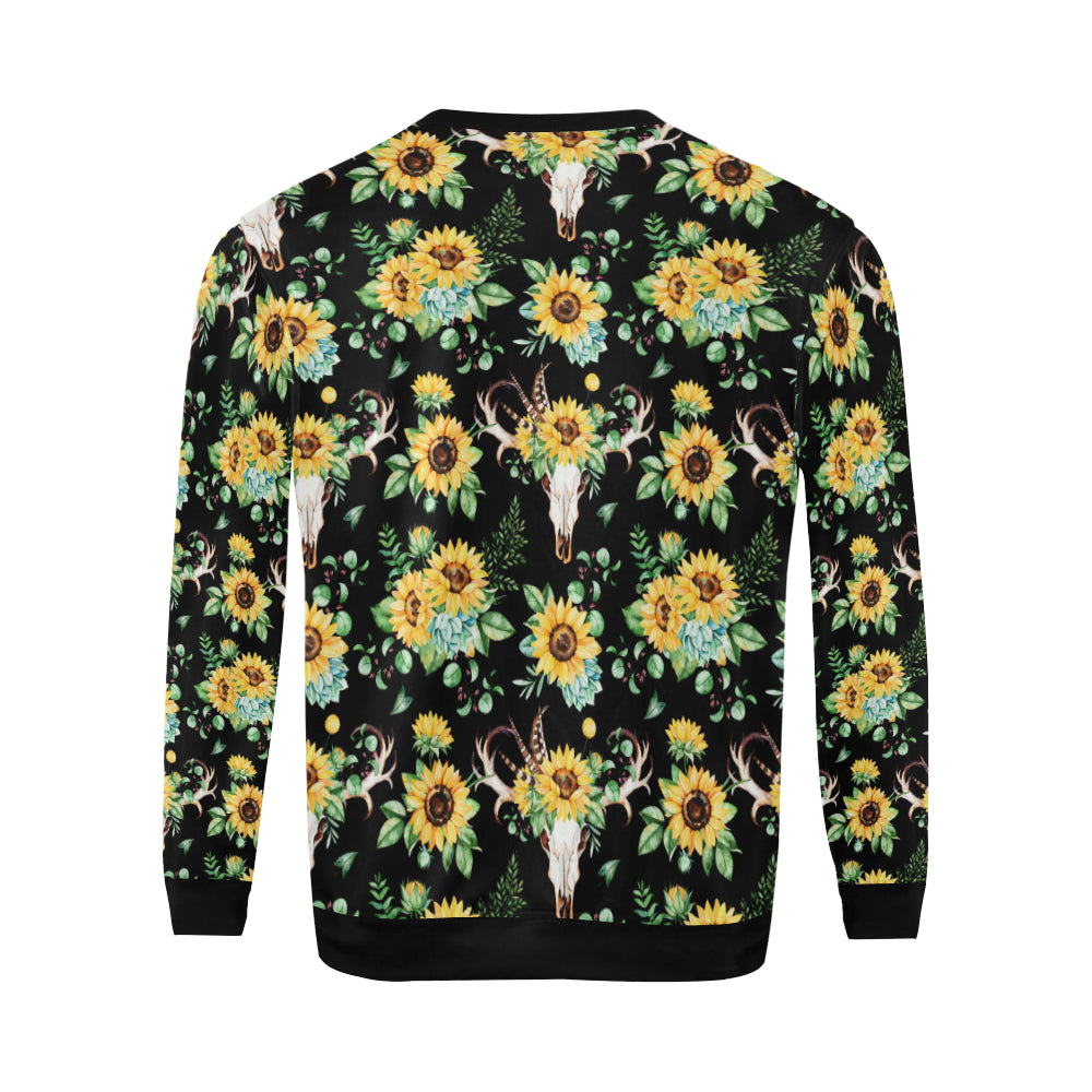 Sunflower Pattern Print Design SF08 Men Long Sleeve Sweatshirt
