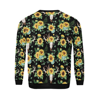 Sunflower Pattern Print Design SF08 Men Long Sleeve Sweatshirt