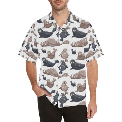 Sea Lion Pattern Print Design 02 Men's Hawaiian Shirt