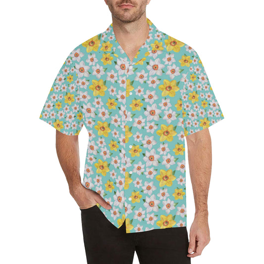 Daffodils Pattern Print Design 02 Men's Hawaiian Shirt