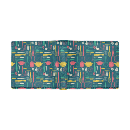 Cooking Kitchen Tools Pattern Print Design 01 Men's ID Card Wallet