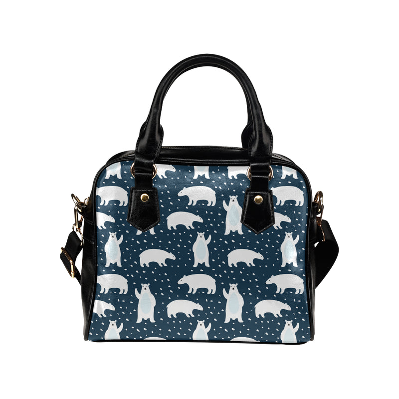 Polar Bear Pattern Print Design A02 Shoulder Handbag