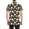 Daisy Pattern Print Design DS04 Men's Short Sleeve Button Up Shirt