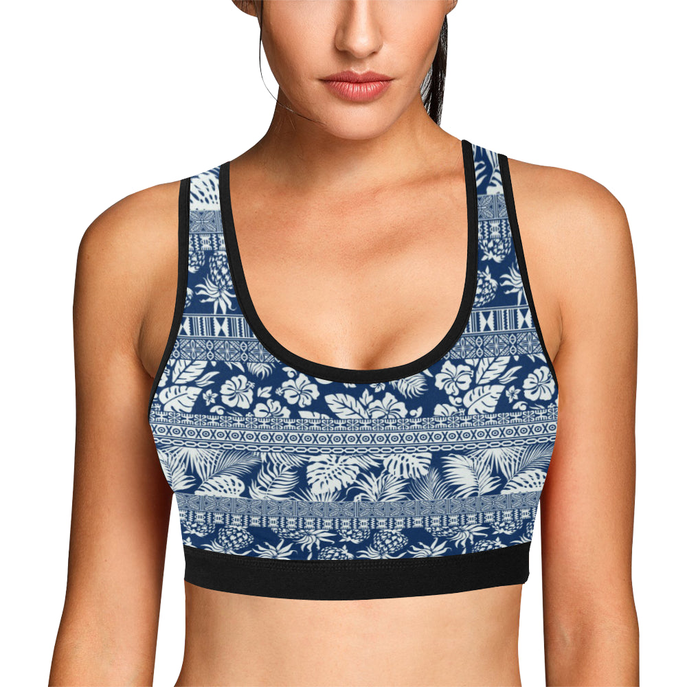 Hawaiian Themed Pattern Print Design H020 Sports Bra