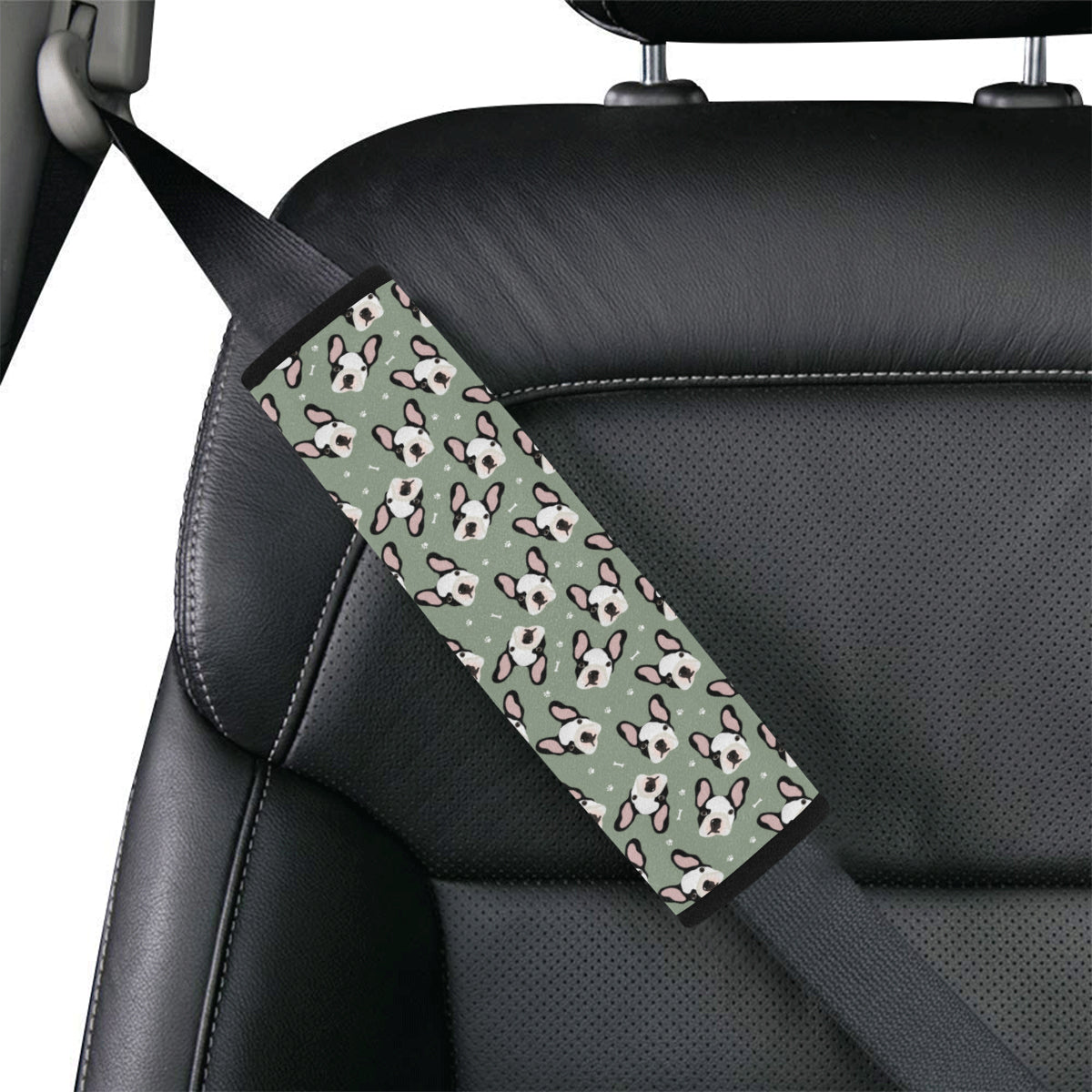 Boston Terrier Pattern Print Design 05 Car Seat Belt Cover