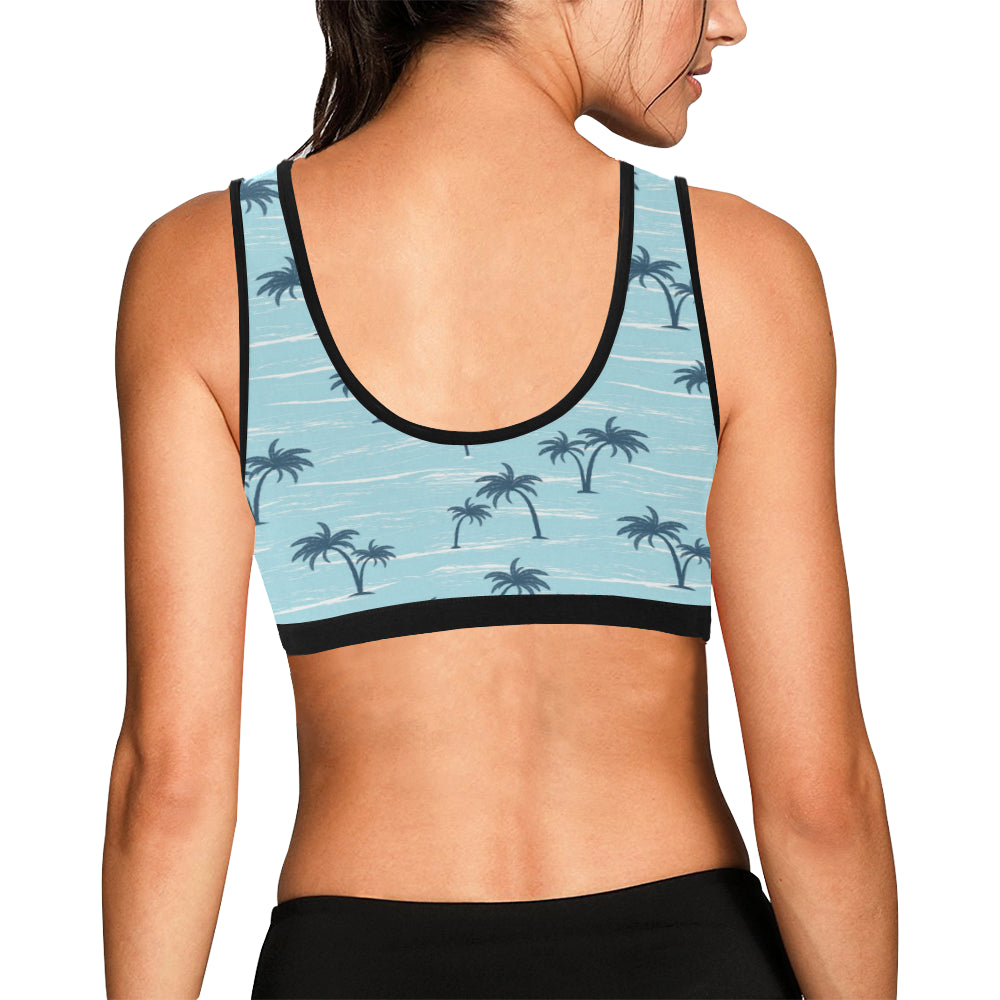 Palm Tree Pattern Print Design PT04 Sports Bra