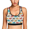 Elephant Colorful Print Pattern Sports Bra