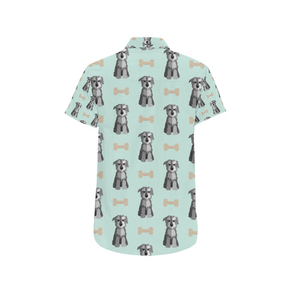 Schnauzers Pattern Print Design A03 Men's Short Sleeve Button Up Shirt