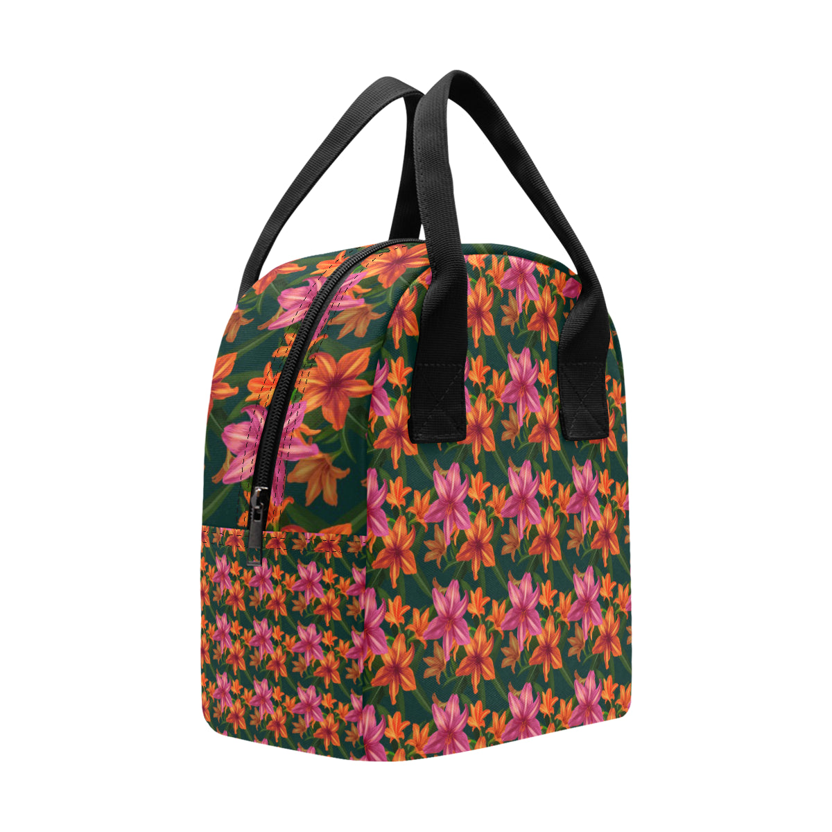 Amaryllis Pattern Print Design AL01 Insulated Lunch Bag