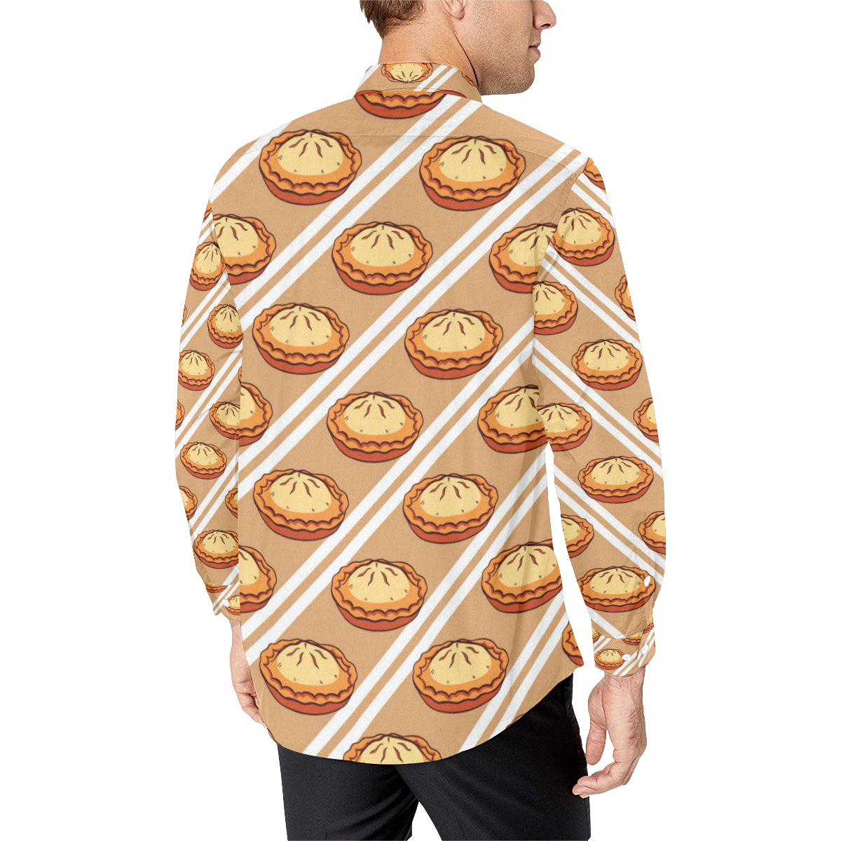 Pie Pattern Print Design A02 Men's Long Sleeve Shirt