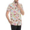 Cupcake Pattern Print Design CP06 Men's Short Sleeve Button Up Shirt