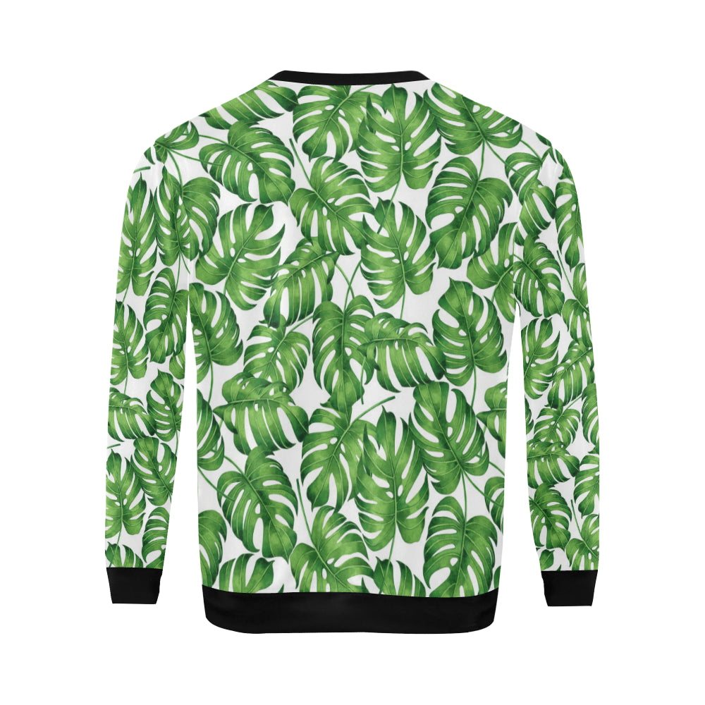 Palm Leaves Pattern Print Design PL08 Men Long Sleeve Sweatshirt