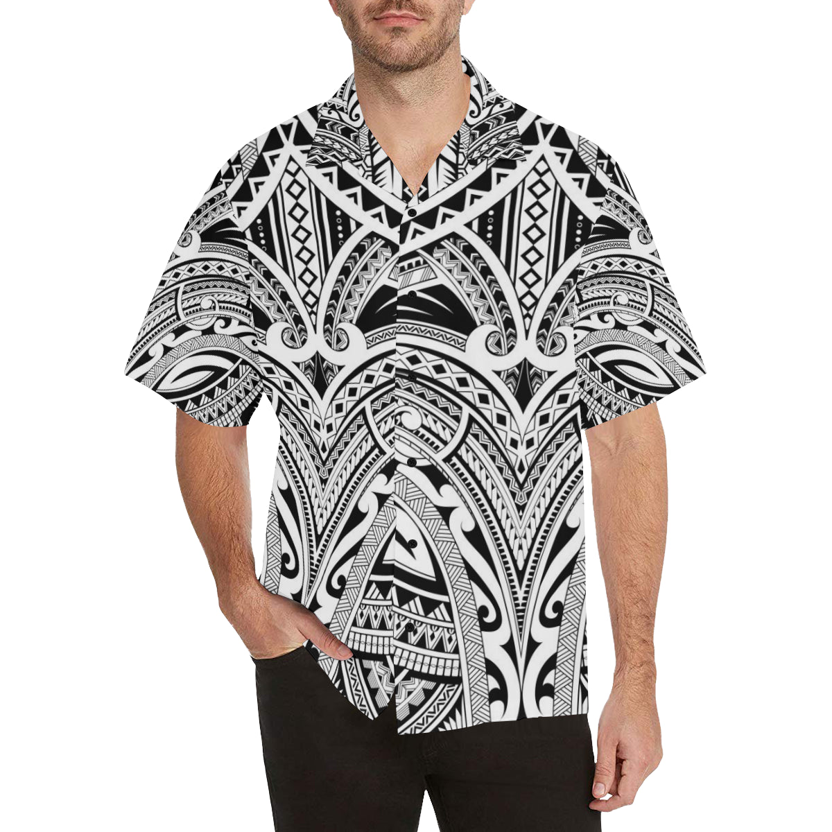 Maori Pattern Print Design 06 Men's Hawaiian Shirt