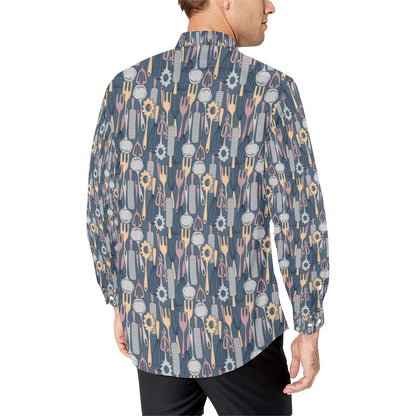 Cooking Kitchen Tools Pattern Print Design 05 Men's Long Sleeve Shirt