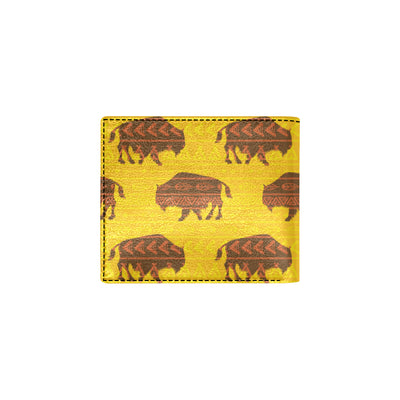 Bison Native Pattern Print Design 01 Men's ID Card Wallet