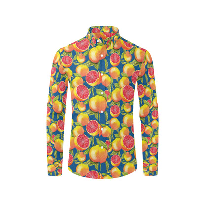 Grapefruit Pattern Print Design GF04 Men's Long Sleeve Shirt