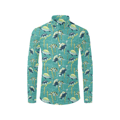 Sea Turtle Pattern Print Design T08 Men's Long Sleeve Shirt