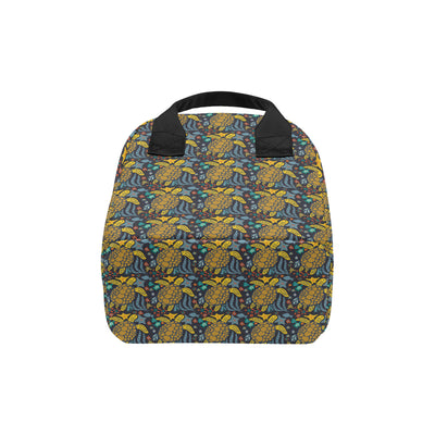 Sea Turtle Pattern Print Design T03 Insulated Lunch Bag