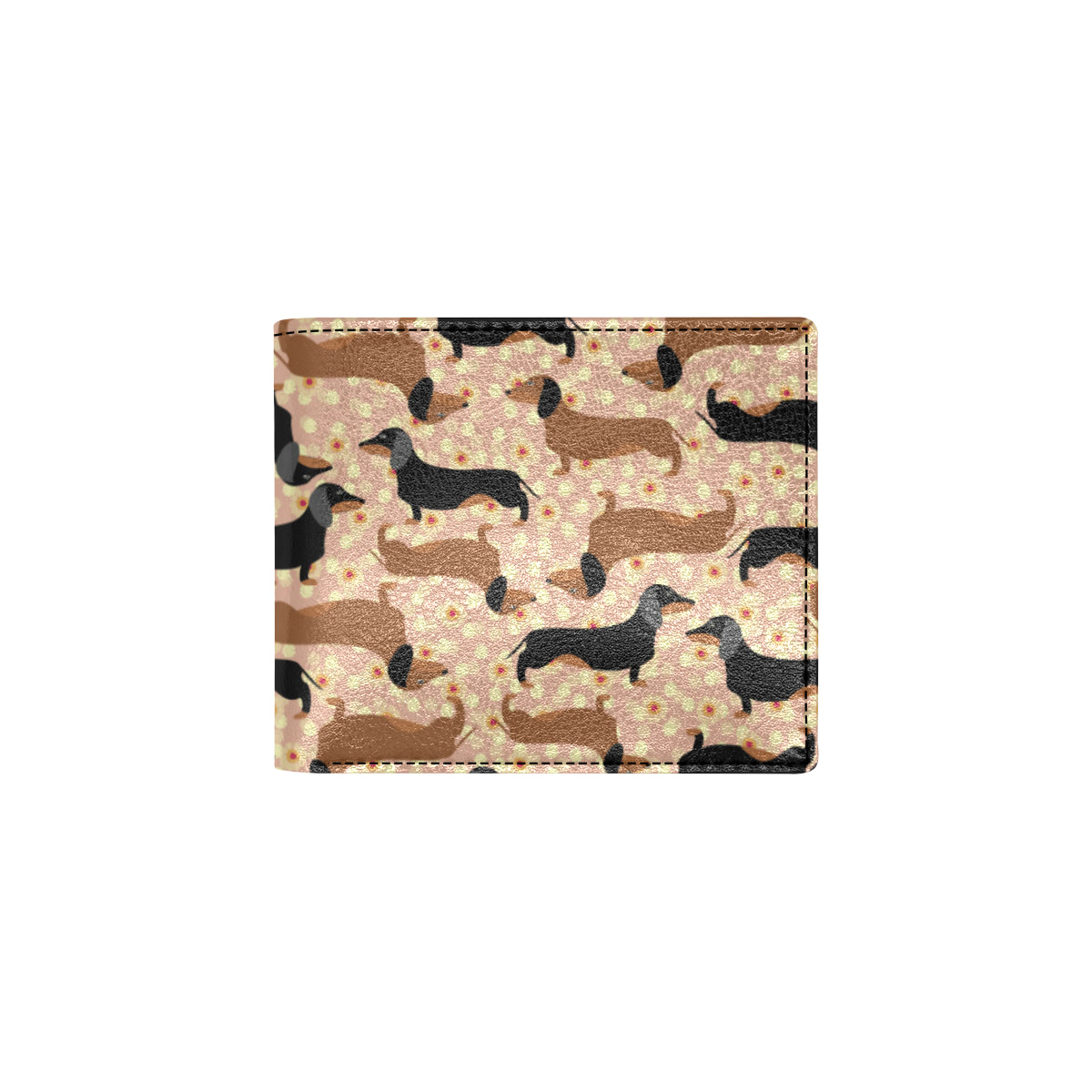 Dachshund Pattern Print Design 011 Men's ID Card Wallet