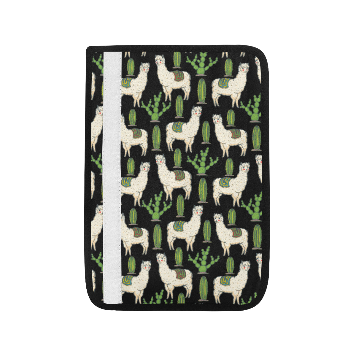 Llama Cactus Pattern Print Design 011 Car Seat Belt Cover