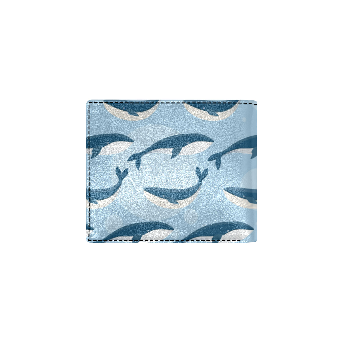 Blue Whale Pattern Print Design 02 Men's ID Card Wallet