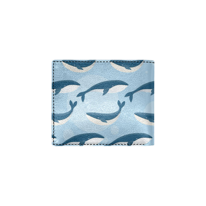 Blue Whale Pattern Print Design 02 Men's ID Card Wallet