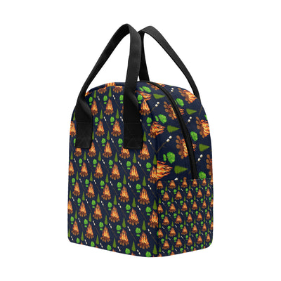 Camfire marshmallow Camping Design Print Insulated Lunch Bag