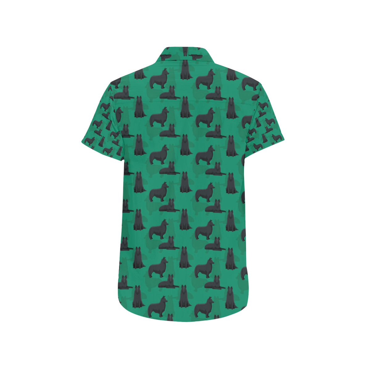 Belgian Sheepdog Pattern Print Design 01 Men's Short Sleeve Button Up Shirt