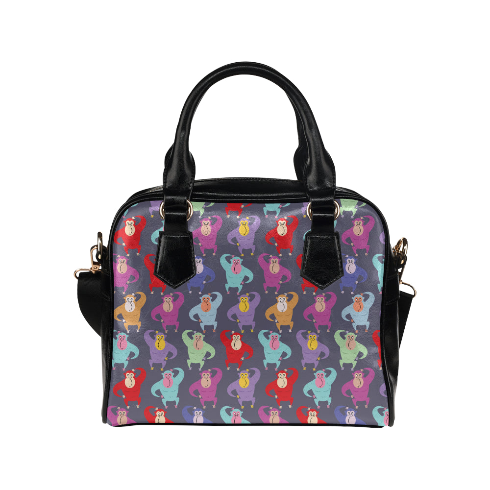 Chimpanzee Pattern Print Design 03 Shoulder Handbag