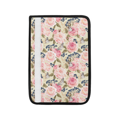 Floral Pink Butterfly Print Car Seat Belt Cover